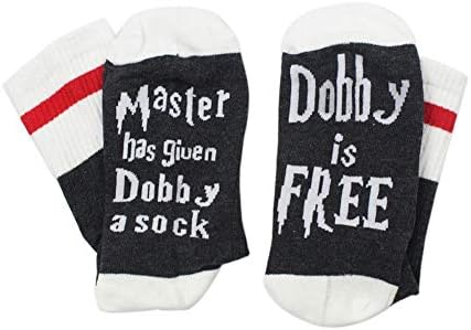 Prettyui Master Has Given Dobby a Sock Dobby is Free Socks Novelty Funny Crew Cotton Socks for Womens Mens