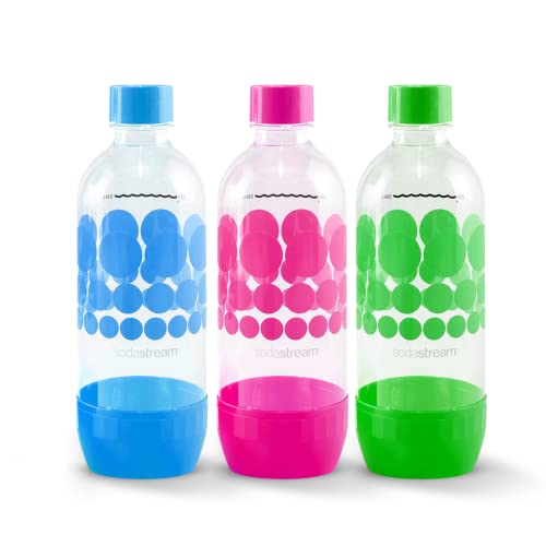 Soda Stream 3 Pack Original Sodastream Reusable Sparkling Water Carbonating Bottles 1L 1 Liter