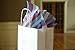 Kraft White Paper Bags with Handles - Medium Size for Gift, Shopping & Party (8