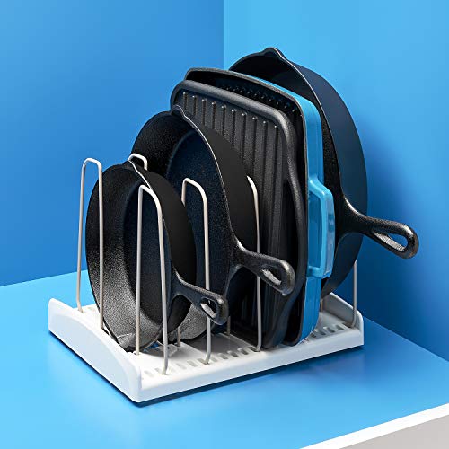 YouCopia 09041-01-WHT StoreMore Adjustable Cookware Rack Pan Organizer, 6 diviers