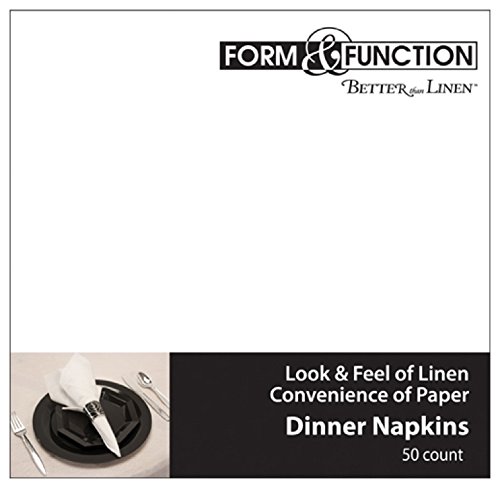 50-Count Form and Function Better Than Linen Dinner Napkins, White
