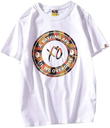 Fashion Summer Bape Pattern Print Cotton Casual T Shirt Cotton Shark Head Print Short Sleeve Shirt