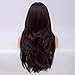 Tsnomore 24 Inches Loose Curly Wavy Dark Brown Yaki Middle Part Women Wig