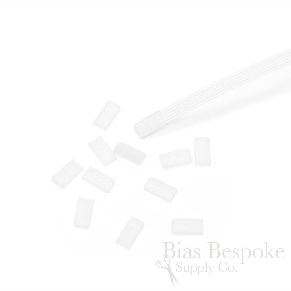 24 End Caps for Rigilene Polyester Boning, 1/4" wide, Transparent