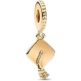 Qulmlxis Gold Graduation Cap 2026 Charms for Bracelets and Necklaces Bead Charm for Women