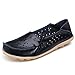 CIOR Women's Genuine Leather Loafers Casual Moccasin Driving Shoes Indoor Flat Slip-on Slippers,M912,Black,41