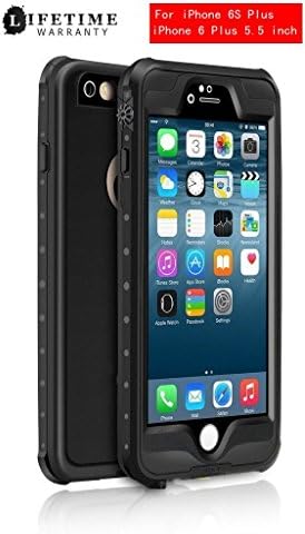AOWOTO Cases for iPhone 6s Plus/ iPhone 6 Plus Waterproof Case 5.5 inch , [Dot Series] 6.6ft Depth Under Water Dirtpoof Shockproof Snowproof protective Cover ( Black )