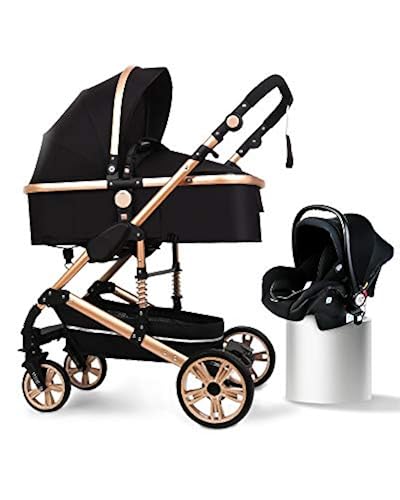 Baby Stroller Foldable Travel System High Landscape View Pram  Pushchair Pram, Black in Saudi Arabia Whizz Prams