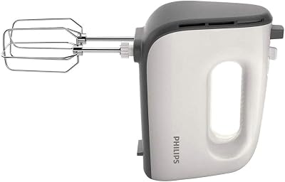 Série 5000 Batteur Mixeur - Puissance 450 W, Fouets Coniques pour Pâte Aérée, 5 Vitesses + Turbo, Éjection Facile des Accessoires, Clip Attache-Cordon (HR3741/00)