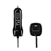 Wekin Ultra Fast Retractable Coiled Dual-port Car Charger Adapter for Samsung Galaxy S7/S7Edge,S6Edge,NOT5/4,Galaxys5 4/s3,and Usb Also for Apple Iphone/ipad , and More Android Devices (balck2.1A)
