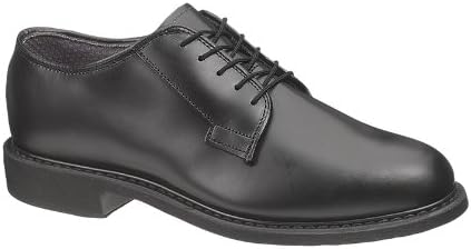 Black Bates Mens Leather Uniform Oxford 