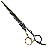 Fenice Peak 8'' Black Dog Grooming Scissors Goldern