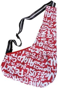 Evergreens Red Pet Sling Carrier Bag With Letter Print (M)