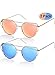 Elimoons Cat Eye Sunglasses Women Mirrored Polarized Metal UV 400 Fashion Glasses with Case