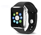 Bluetooth Smart Watch Touch Screen, Qidoou Smart Fitness Watch with Camera Pedometer Calories Tracker Call/Message Reminder Music Player Compatible with Android and iOS for Men Kids(Silver)