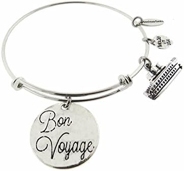 Envious GemsBon Voyage Cruise Ship Silver Tone Expandable Wire Bracelet