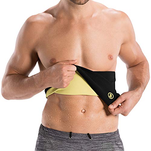 Hot Shapers Hot Belt for Men - Abs Stimulator Workout Waist Trimmer Sweat Band (Black, L)