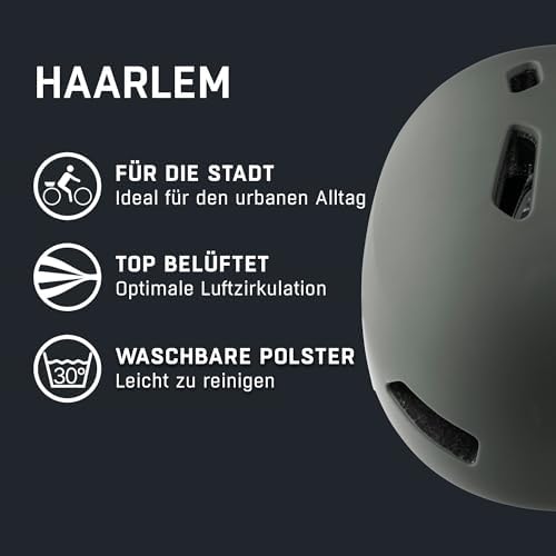 HAARLEM, Casco da Bicicletta Unisex Adulto, Coffee-Grey Matt, 52-57 cm