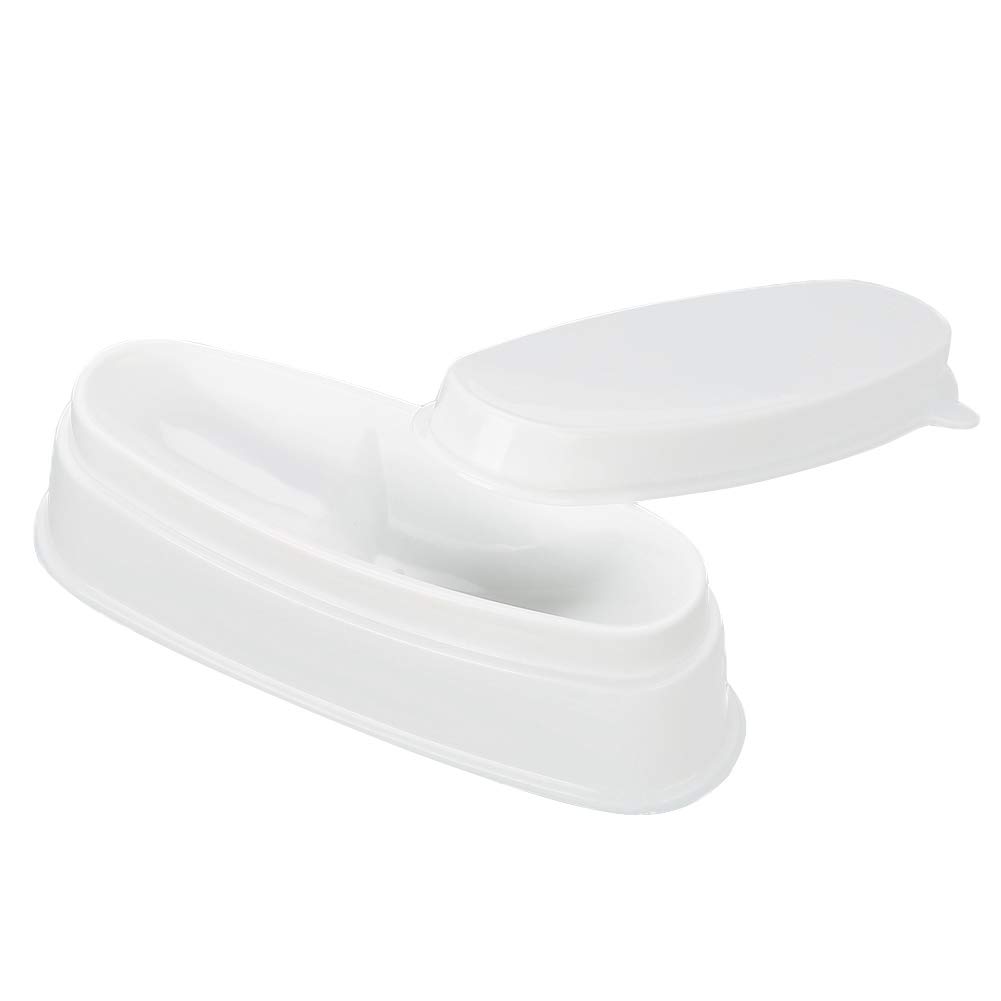 Sonew Portable Nail Dipping Powder Tray Manicure Mould Nail Container for Making Perfect French Tip Smile Lines, White