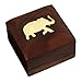 Brass Inlay Elephant Wooden Jewelry Box |Decorative Keepsake Box with Lid for Home Decor |Jewelry Holder Organizer, Necklace & Ring Storage | ShalinIndia Vintage Style Trinket Chest, Ideal for Women