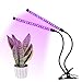 Grow Light for Indoor Plant, Dual Head 32 LED Dimmable 2 Levels Growing Lamps with Red Blue Spectrum, LED Growth Plant Lights Bulb 18W with Clip, Adjustable Gooseneck