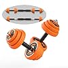 2 in 1 Halters & Barbell set, 20 kg Verstelbare Dumbbells Gewichten Set, Gietijzeren Materiaal met Rubberen Bekleding om…