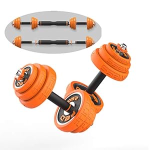 2 in 1 Halters & Barbell set, 20 kg Verstelbare Dumbbells Gewichten Set, Gietijzeren Materiaal met Rubberen Bekleding om…