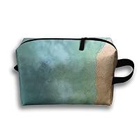 SHOUNABAG Sea Water Blue Wave Travel Cosmetic Bags Small Makeup Clutch Pouch Cosmetic And Toiletries Organizer Bag