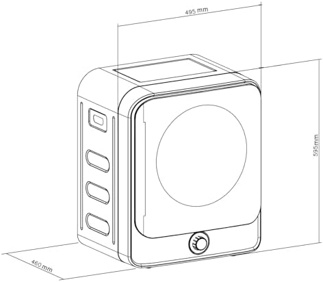 GB415 Asciugatrice elettrica a Carica Frontale, Capacità di 3 kg Classe C, 5 programmi, 830 W Dimensioni compatte 49,5 x 46 x 59,5 cm per Spazi Piccoli