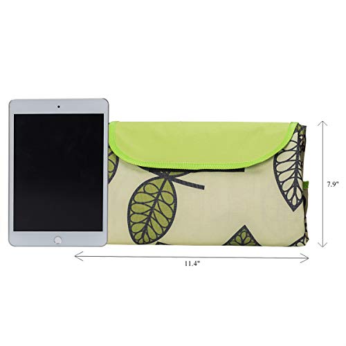 ADRIMER Large Picnic Blanket 77" x 79", Outdoor Waterproof Picnic Mat, Portable Beach Blanket for Family, Beach, Park, Camping, Hiking, Green Leaf