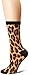 K. Bell Socks Women's Playful Animals Novelty Casual Crew Socks, Leopard Print (Black), Shoe Size: 4-10