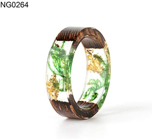 Fashion Rings&Fashion Women Handmade Wood Resin Flower Plants Finger Ring Jewelry Decor Gift