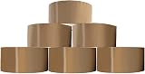 REQUISITE NEEDS Heavy Duty Brown Packaging Tape 48mm x 66m 6 Rolls For Shipping view 1