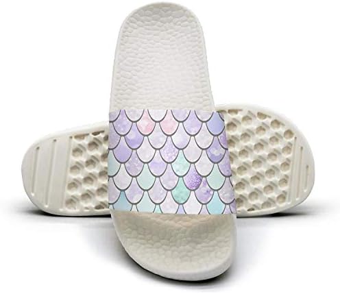 ERFDGRHTD Contrast Colorful dreamtopia Mermaid Scales Women's Soft Anti-Slip Comfortable Slippers Indoor Bath flip Flops for Women