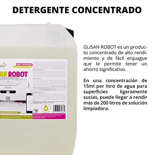 GLISAN ROBOT- Detergente Limpiador Concentrado para Robot Trapeador de Cualquier Marca Para Todo Tipo de Pisos Alto Rendimiento Aroma Manzana Canela