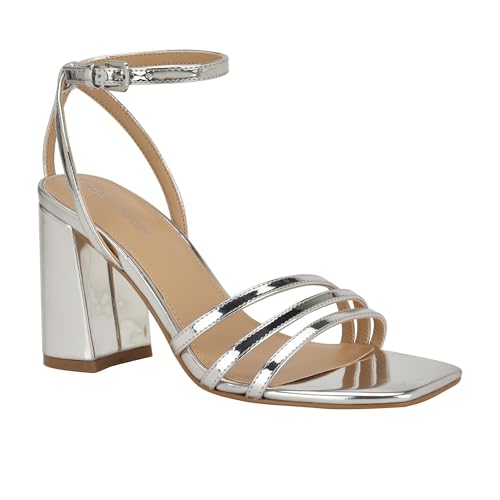 Calvin Klein Women Quiva Silver Mirror Metallic 8.5 Medium