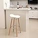 SONGMICS Set of 2 Stools, Kitchen Counter Bar Breakfast Barstool, with Beechwood Legs, Height 28.8 Inches, White and Natural Wood Colour