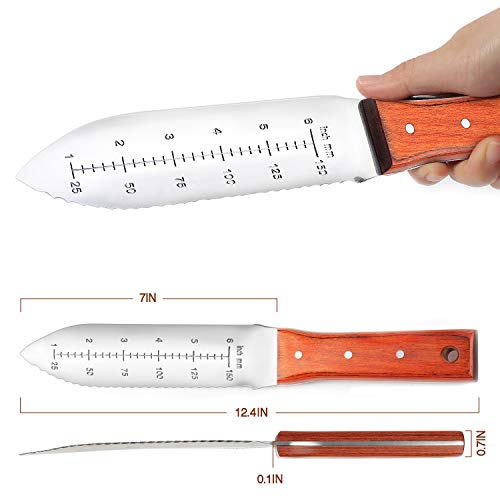 HAUSHOF Hori Hori Garden Knife, Weeding & Digging Tool, 7” Blade, Full