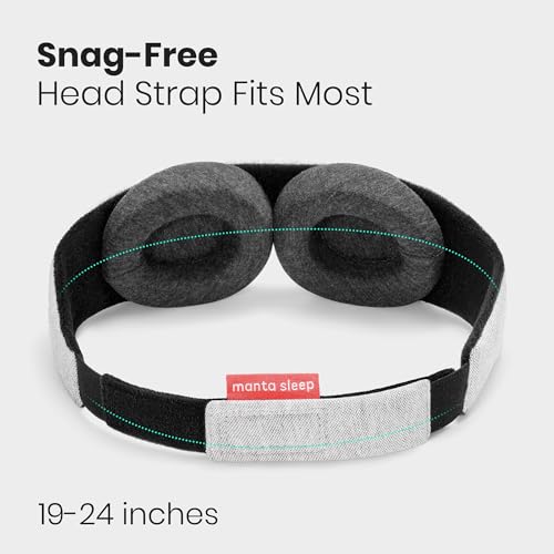 Manta Sleep Mask - 100% Blackout Eye Mask - Zero Eye Pressure - Adjustable Eye Cups - Guaranteed Deepest-Possible Rest - Perfect Sleeping Mask for Light Sleepers, Travelers, Midday Nappers