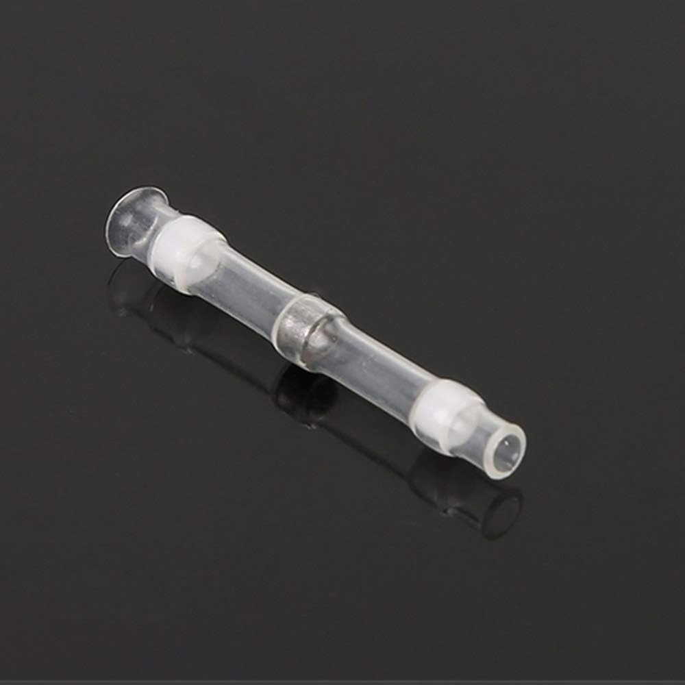 Mintice 100 X Solder Seal Heat Shrink Electrical Butt Wire Terminal Connectors Waterproof Car Insulated Splices Crimper Electrical Kit White 26-24 AWG Gauge - Image 5