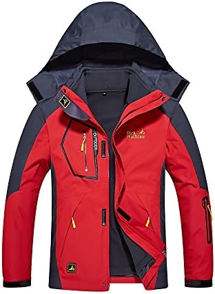 Quicksilk Men's Mountain Waterproof Fleece Ski Jacket Windproof Rain Jacket (2XL, 3-in-1 Red)
