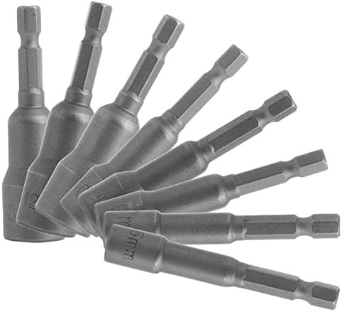 Olioo 8Pcs/Set 6mm-13mm Hex Shank Magnetic Power Socket Nut Setters Driver Adapter Drill Bit 1/4"