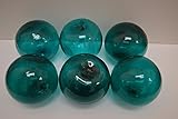 6 Pcs Turquoise Decorative Reproduction Blown Glass Float Fishing Buoy Ball 4