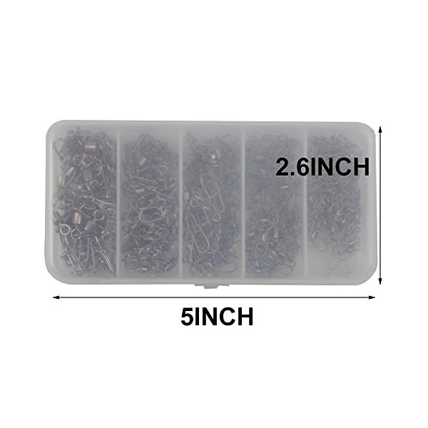 Shaddock-Fishing-210piecesbox-Fishing-Swivel-Snap-Connectors-Size-2-4-5-6-8-High-strength-Fishing-Rolling-Swivels-with-Nice-Snaps-Fishing-Tackle-Kit-100-CopperStainless-Steel