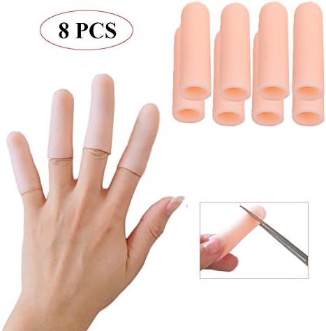 Finger Cots, Finger Protector, Silicone Finger Sleeves Arthritis, Trigger Finger - 8 Pieces