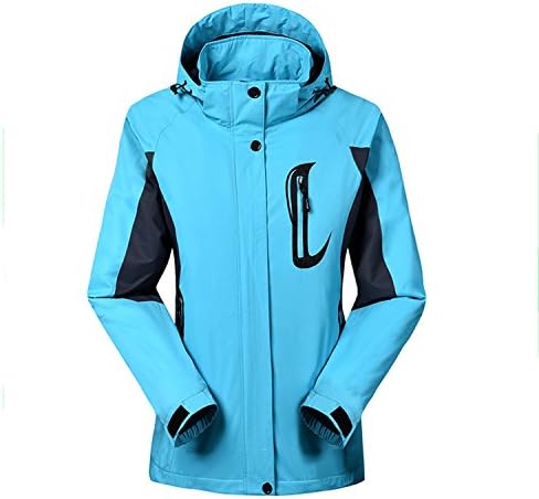 Zestway Women's Waterproof Mountain Windproof Jacket Hooded Coat Hiking Sportswear Blue 3XL