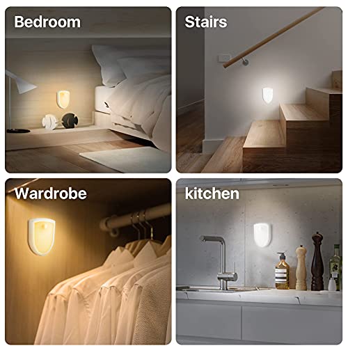 SOLIDEE 2 Stück LED Nachtlicht mit Bewegungsmelder Innen Warmweiß /Weiß Farbe Einstellbar und 3 Modi (Auto / ON / OFF) Schranklicht Für Kinderzimmer Schlafzimmer Badezimmer Flurleuchten