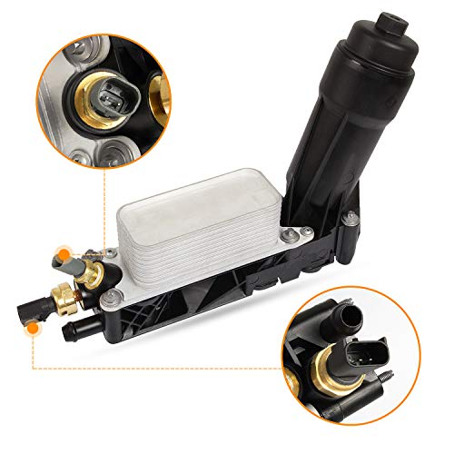 Engine Oil Cooler With Oil Filter Housing Adapter Gaskets Sensor