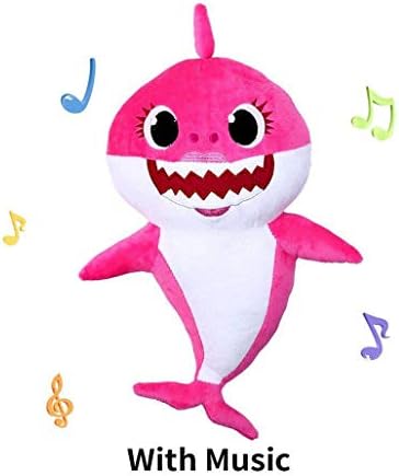 Wanxida Baby Shark Singing Plush Toys Soft Shark Plush Doll Children's Gifts and Toys Baby Cartoon Shark Plush Toy with 3 Colors - Pink