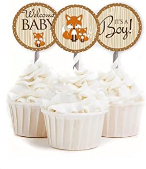 Woodland Theme Baby Shower Decorations - Party Supplies - Hershey's Kisses Stickers OR Cupcake Toppers